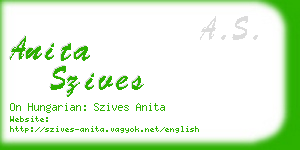 anita szives business card